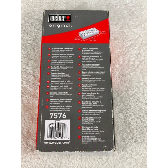 Original WEBER Stainless Steel Smoker Box BBQ Grill Cooking Cookout 7576 New OEM - Picture 2 of 5
